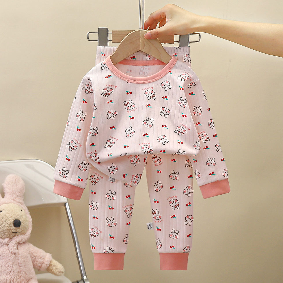 Thumbnail: New Spring Autumn Children's Clothing Sets Sleepwear Clothes Kids Pajamas Set Ba