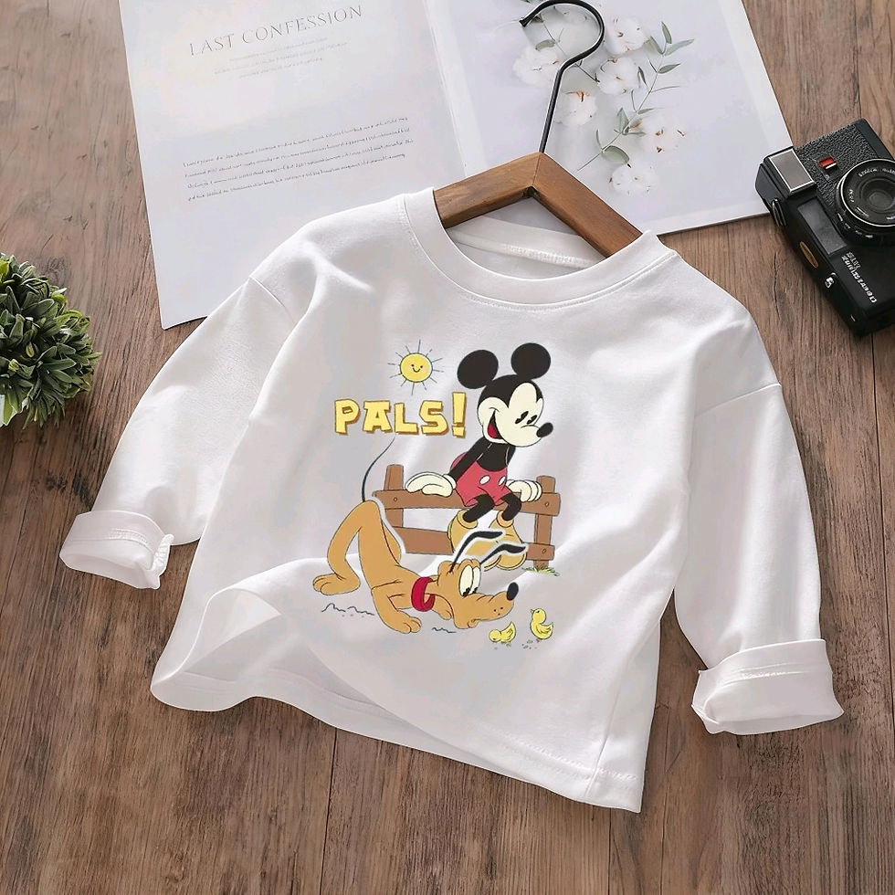 الصورة المصغرة: Toddler Home Clothes Mickey Mouse PALS Themed Long Sleeve Tees Multicolor Kids T