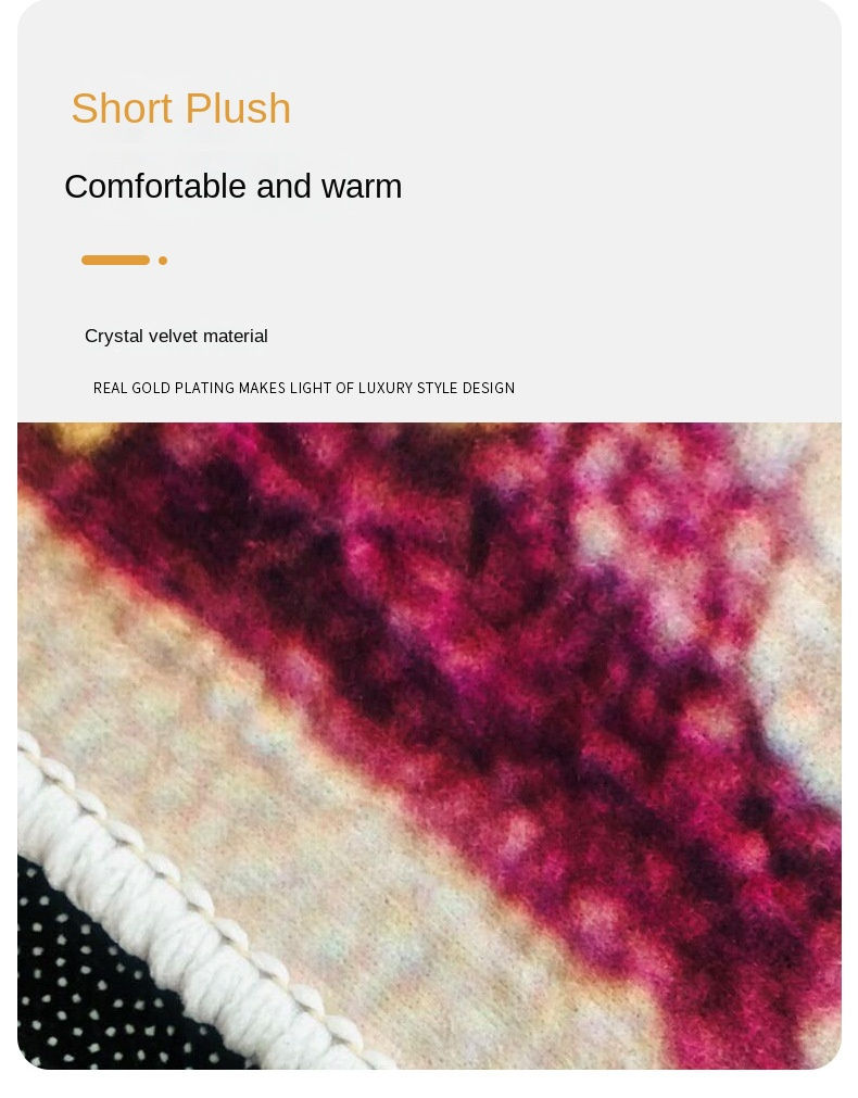 Thumbnail: VIKAMA Crystal Velvet Floor Mat Light Luxury Retro Entry Door Floor Mat Carpet D