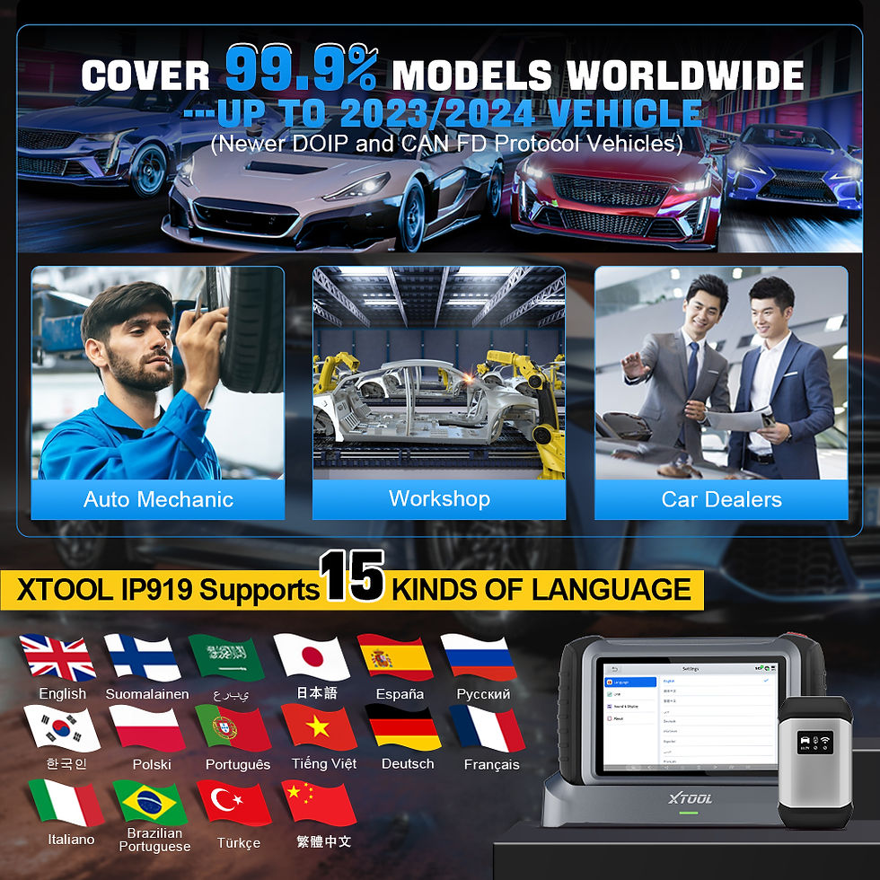 الصورة المصغرة: XTOOL IP919 Bluetooth Automotive Scanner ECU Coding 42+ Resets Car Diagnostic To
