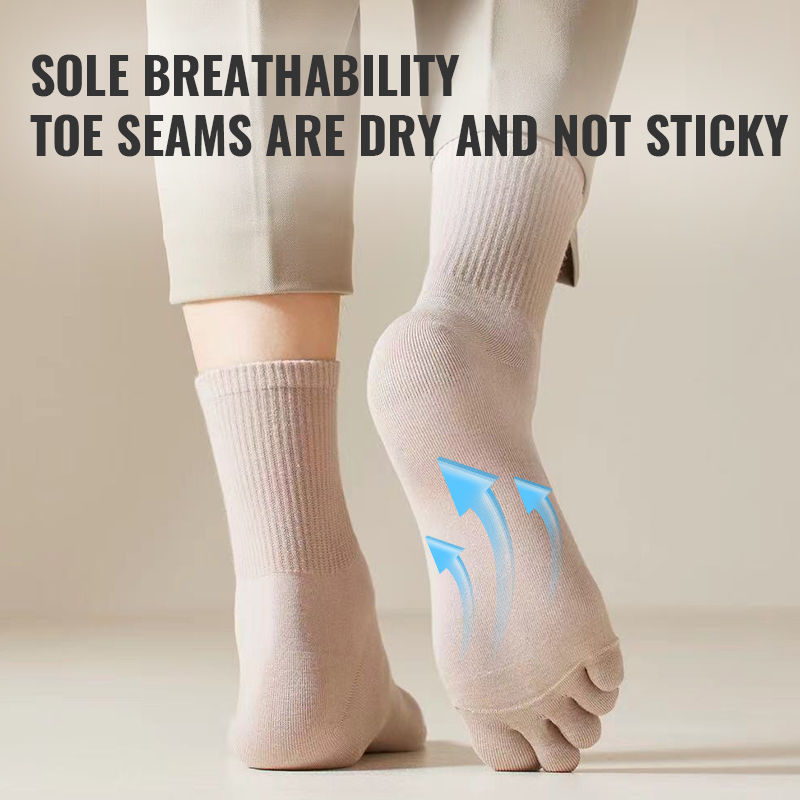 Thumbnail: MiiOW 5Pairs Men Five Finger Long Socks Set Lycra Band Deodorant Antibacterial S