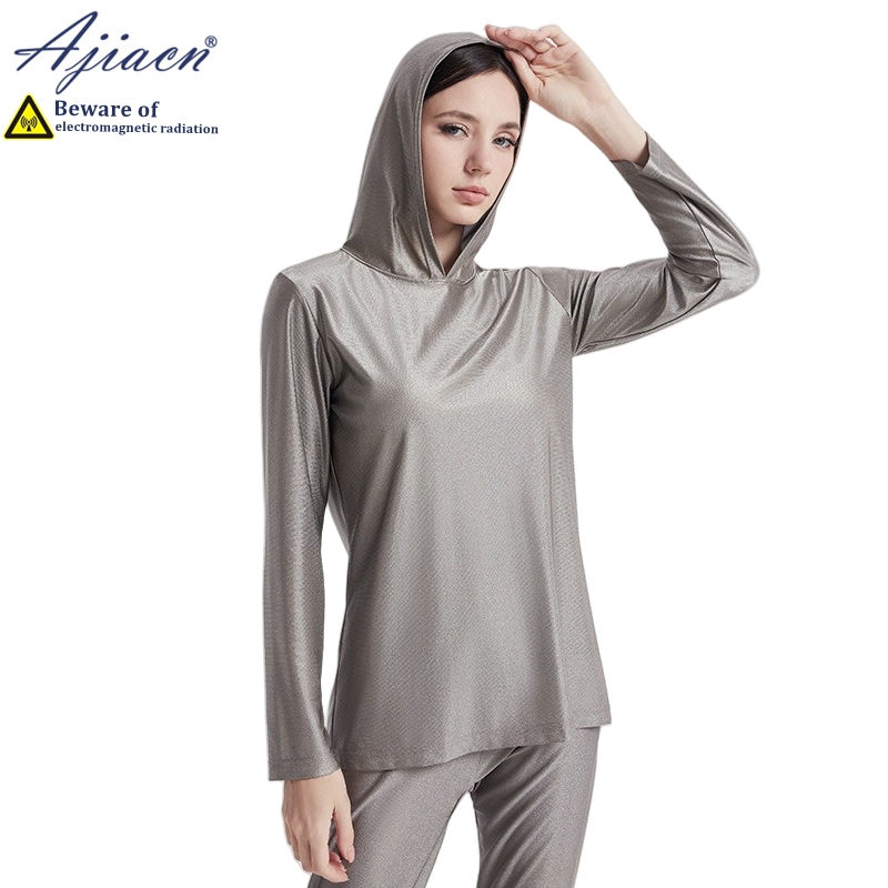 الصورة المصغرة: Anti-radiation 100% silver fiber knitted fabric women's long underwear Phone Ele