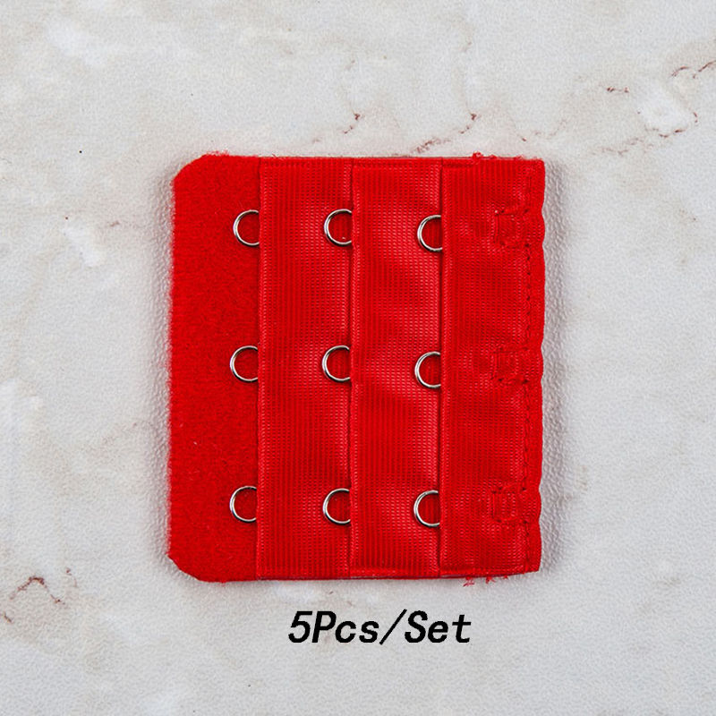 الصورة المصغرة: 5 Pcs/Set Women's Bra Lengthen Buckle 3 Hooks 3 Rows DIY Bra Extenders Underwear