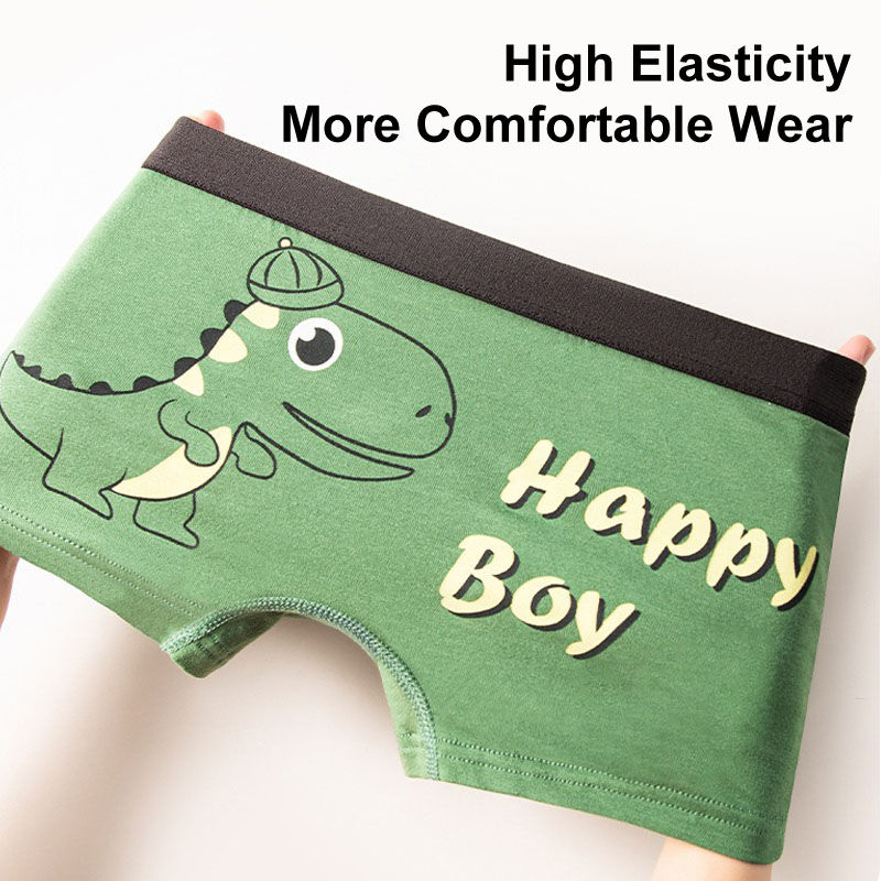 الصورة المصغرة: 4Pcs Boys Boxers Breathable Children Boxer Briefs Cotton Cozy Comfy Kids Underwe
