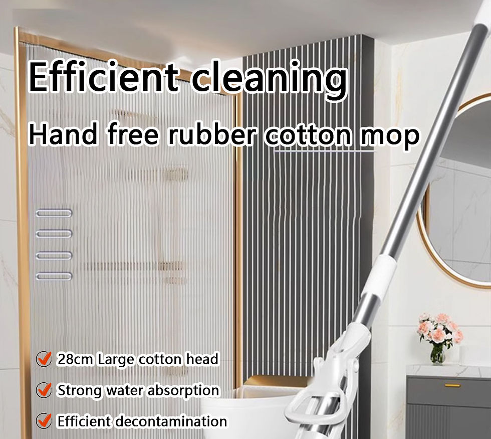 الصورة المصغرة: Squeezed Self Draining Rubber Cotton Mop Hand Free Magic Self-Cleaning Flat Mop 