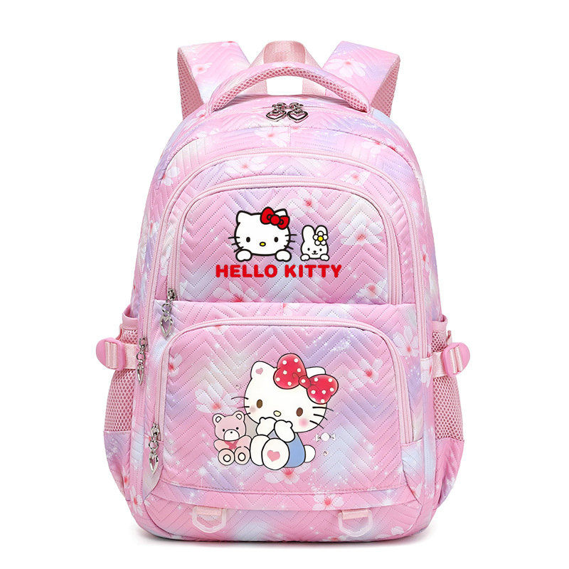 الصورة المصغرة: Cute Cartoon Hello Kitty Schoolbag for Teenage Girls Bookbag Mochila Waterproof 