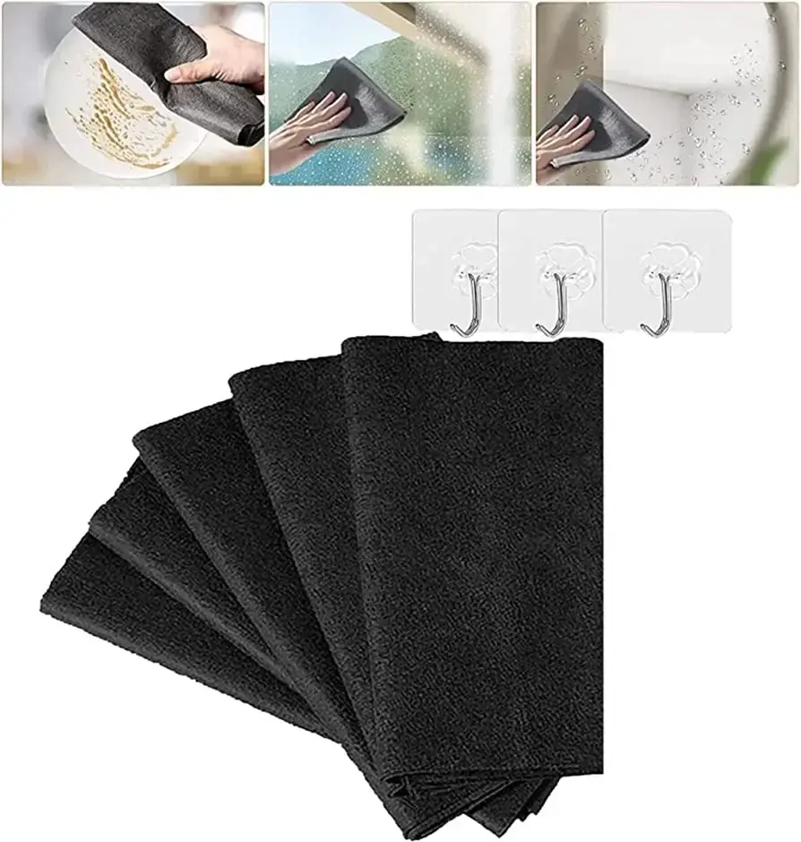 الصورة المصغرة: 3/5/10pcs Thicker Magic Cleaning Cloth No Watermark Rag Microfiber Window Glass 
