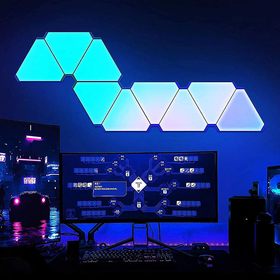 Thumbnail: TuYa WIFI Bluetooth 5V USB Triangle Lamps Quantum Atmosphere LED Night Light For