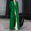 Thumbnail: Elegant Black Women Blazer Jacket Single Breasted Ankle Length One Piece Long Fe