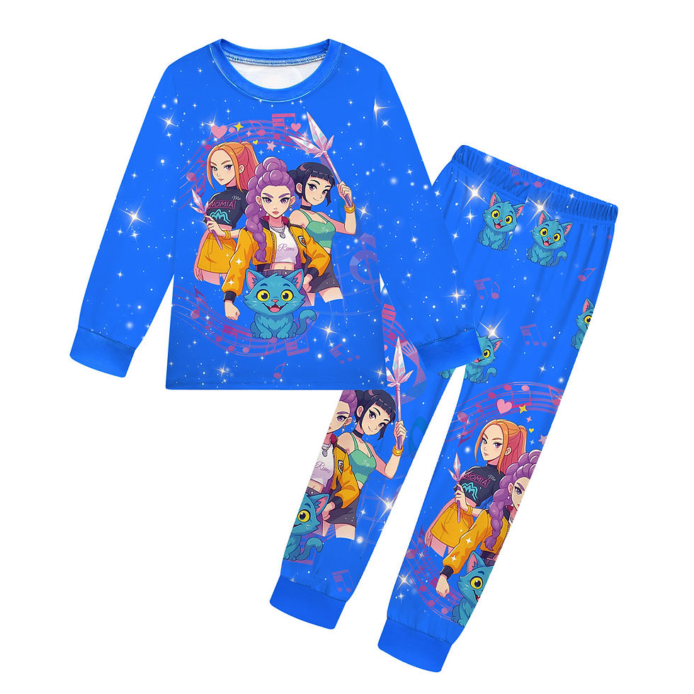 الصورة المصغرة: Autumn Kids Girls Clothes KPop Demon Hunters Top+Pants 2pcs Rumi Mira Zoey Costu