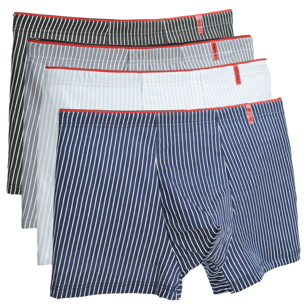 Striped Cotton Underwear Man Panties Boxer Shorts For Men Plus Size Waist Banded