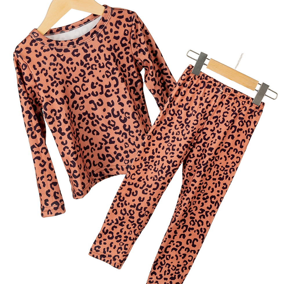 New Children Pajamas Suit Leopard Kids Sleepwear Autumn Long Sleeve Top+Trousers