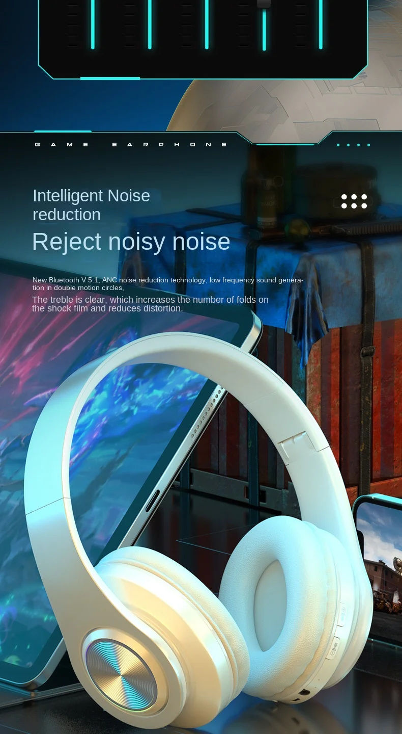 Thumbnail: Xiaomi 2025 Wireless Bluetooth Headphones Folding Head-mounted Sport  Earphones 