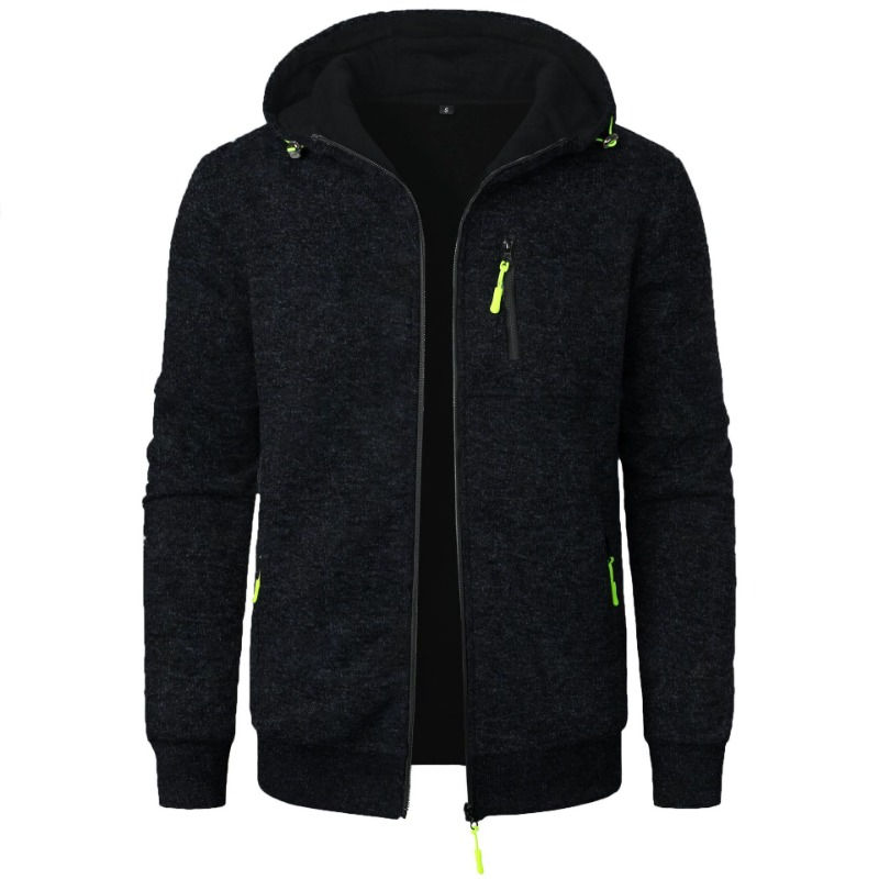 Thumbnail: New Streetwear Men's Long Sleeve Sweatshirts for Men Zipper Hooded Oversize Wint