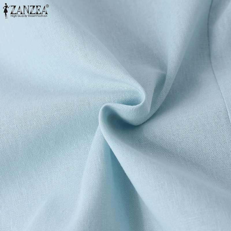 الصورة المصغرة: ZANZEA Women Elegant Cotton Jackets Suits Loose Vintage Work Coats Casual Outwea