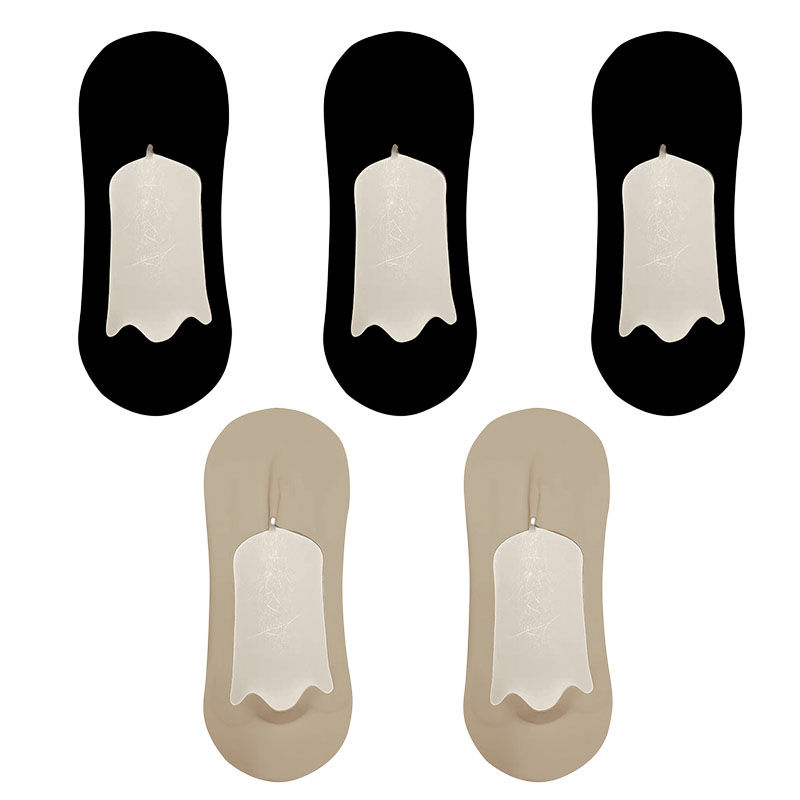 Thumbnail: 5pairs Men's Socks Cotton Breathable Summer Ultra-thin No Show Ice Silk Sock Sil