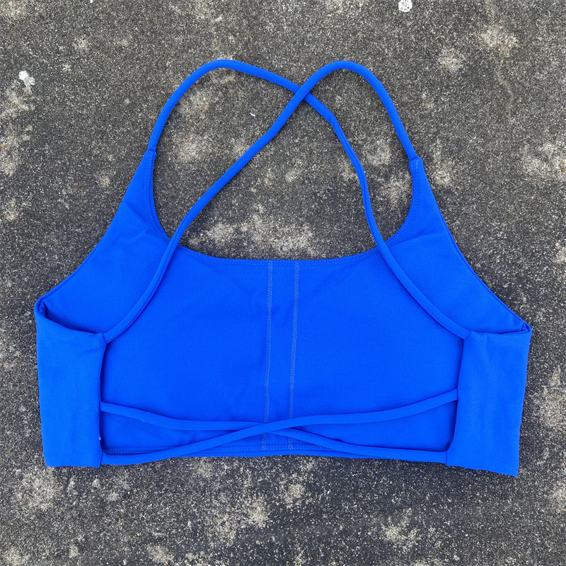 الصورة المصغرة: Sports Bra Women Cross Straps Gym Workout Crop Top Sexy Yoga Vest High Impact Fi