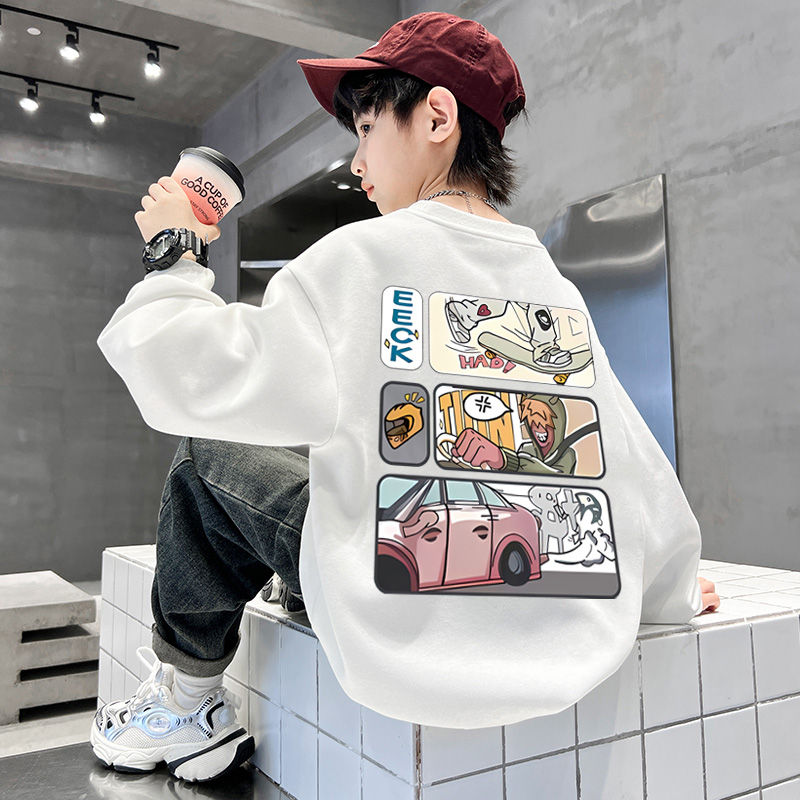 الصورة المصغرة: Autumn Baby Boy Clothes Street Graffiti Print Casual Sports Sweatshirts Long Sle