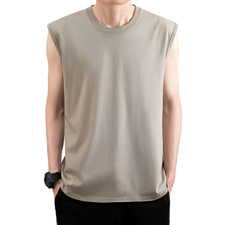 الصورة المصغرة: Tank Tops Men 2025 Summer 100% High Quilty Cotton Cool Fitness Vest Outdoor Slee