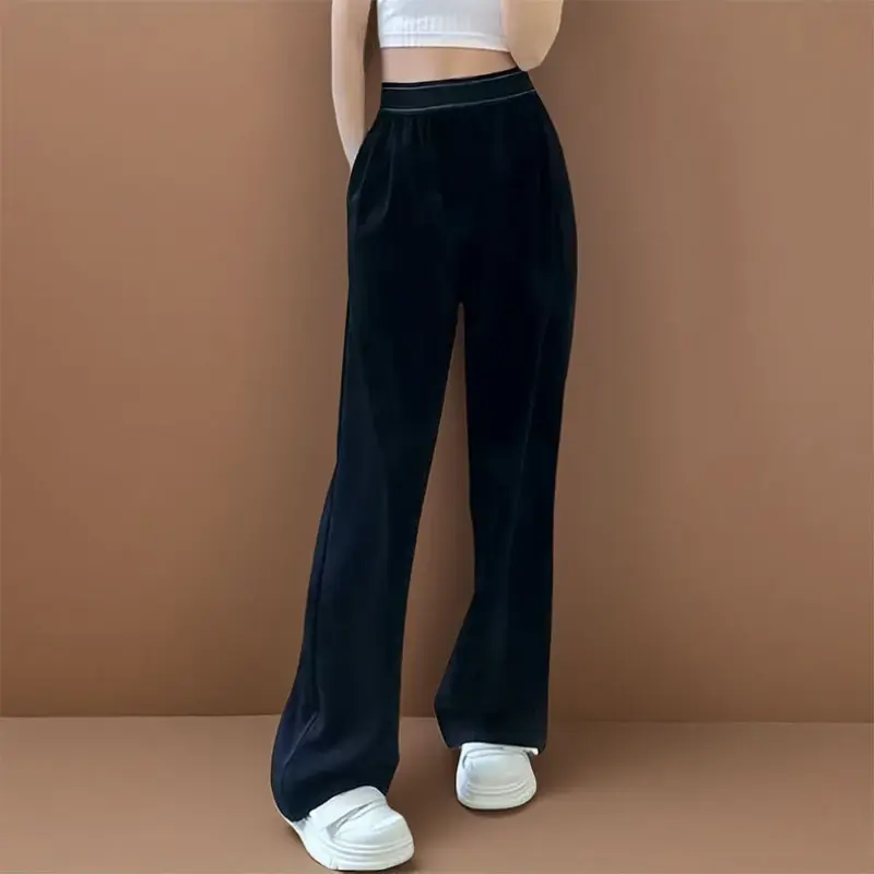Thumbnail: Women's High Waist Straight Trousers Drape Sports Pants Loose Fit Outdoor Runnin