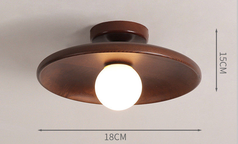Thumbnail: Modern Wooden Ceiling Light Log Color Walnut Wood Ceiling Lamps for Aisle Corrid