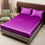 Thumbnail: Solid Color Satin  Sheet Set, Includes Fitted Sheet Pillowcases，Bedding Set,Pr