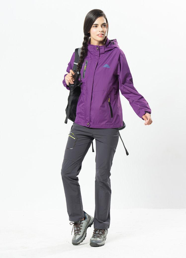 Thumbnail: Women's Waterproof Hiking Jacket Windproof Windbreaker Camping Hunting Running T