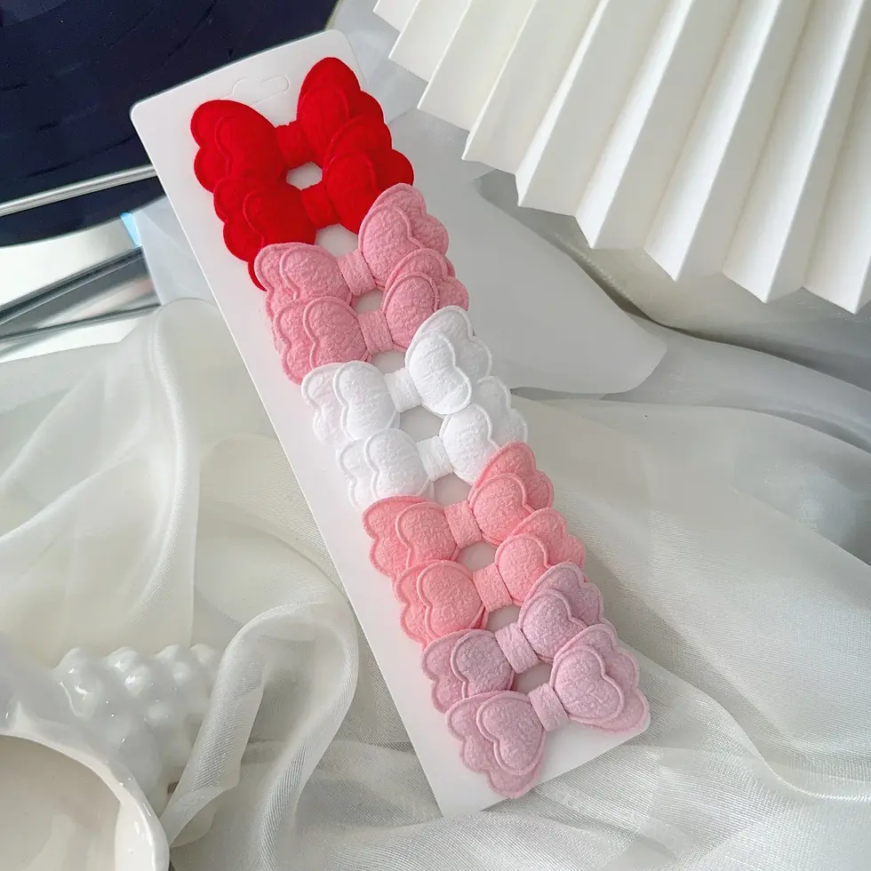الصورة المصغرة: 4/10Pcs/Set Hot Selling Candy Colorful Double-Layer Safety Cotton Printed Hair C