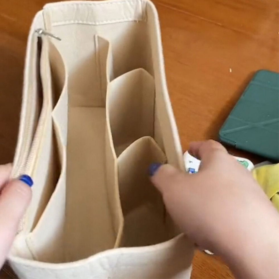 الصورة المصغرة: Multi-Pocket Handbag Organizer for LV Speedy25/30/35/Gentlewoman Bag Large Capac
