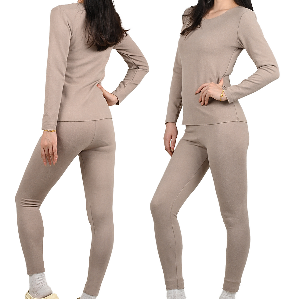 Women's Warm Underwear Set Seamless Thick Double Layer Warm Underwear Winter Lon