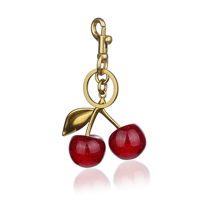 الصورة المصغرة: Cherry Charm Handbag Pendant Keychain for Women's Exquisite Internet-famous Crys