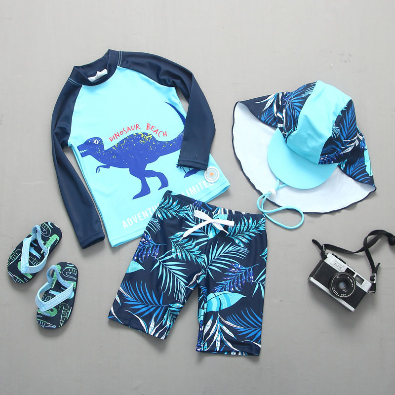 الصورة المصغرة: Baby Swimwear UPF50+ Rashguard Children Swimsuit Boy Cartoon Beach UV Bathing Su