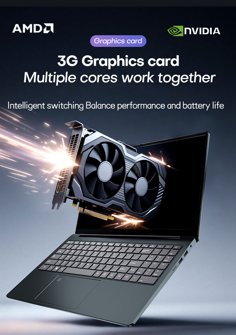 Thumbnail: Xiaman 15.6" Laptop Computer Window 11 AMD A4-7210 MX350 Notebook PC Portable Fi