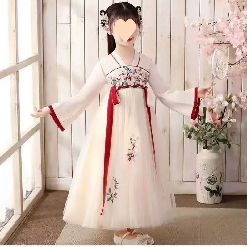 الصورة المصغرة: Fashion Girls Dresses Casual Outfit Long Sleeve Hanfu Girl Summer Children Cloth