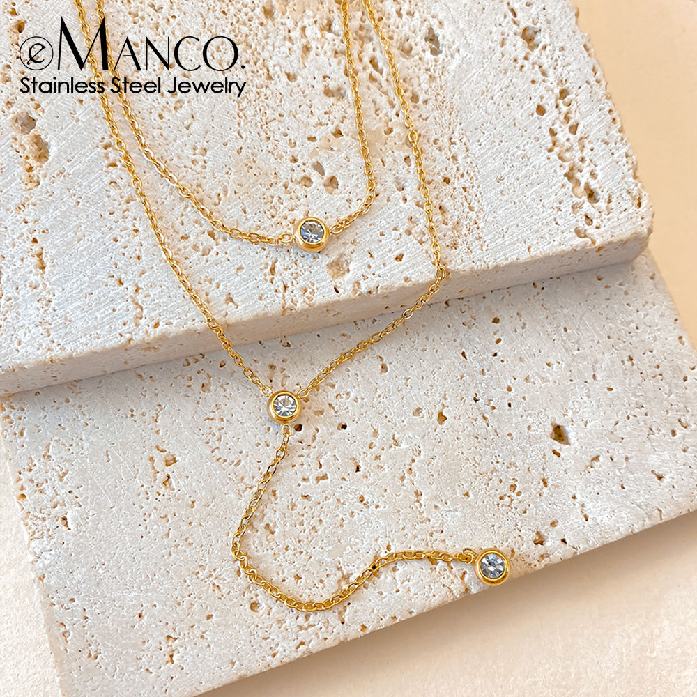 eManco Exquisite Bling Rhinestones Layered Long Pendant Necklace Jewelry Women S
