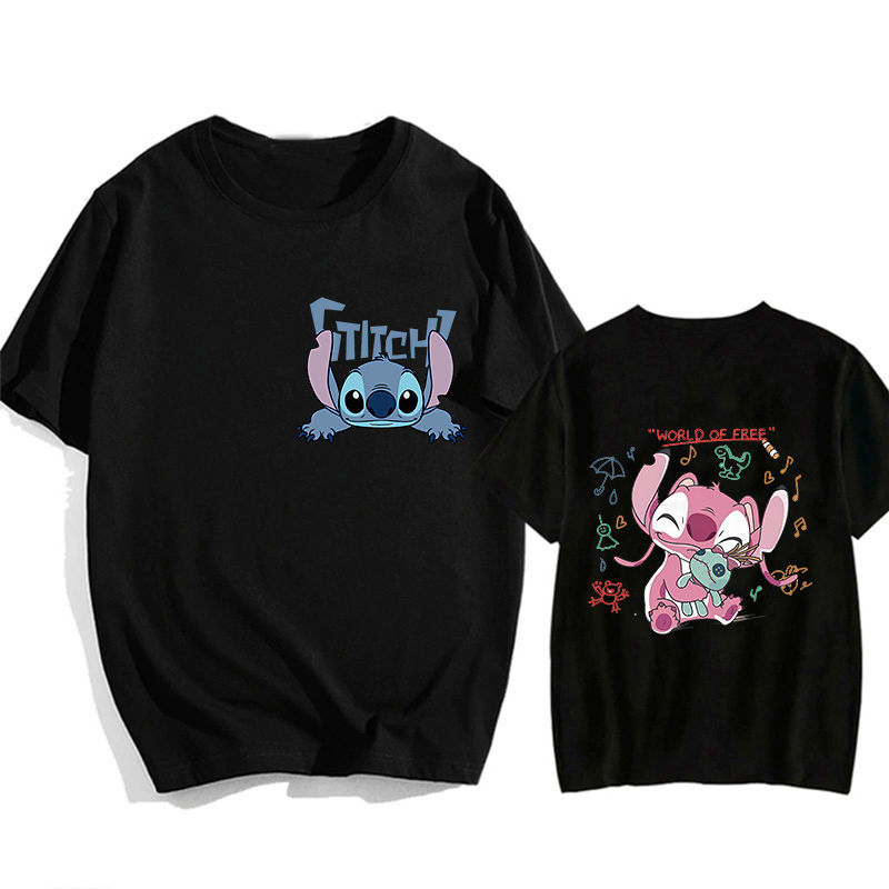 الصورة المصغرة: Hip Hop Shirt EU Size Unisex Disney Lilo Stitch Cartoon T Shirt Stitch Cute Mang