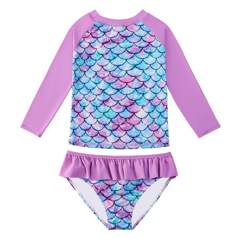 الصورة المصغرة: Children's Mermaid Split Bathing Suit Baby Girl Fish Scale 3D Printing Sunblock 