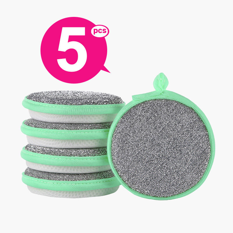 الصورة المصغرة: New 10-1PC Double Side Dishwashing Sponge Household Cleaning Tools Dish Brush Cl