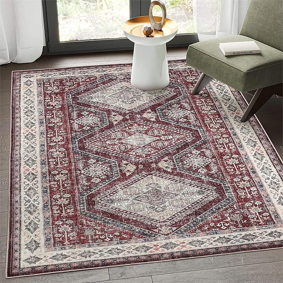 Thumbnail: Washable Vintage Persian Style Carpet, Lightweight Floor Mat for Bedroom & Livin