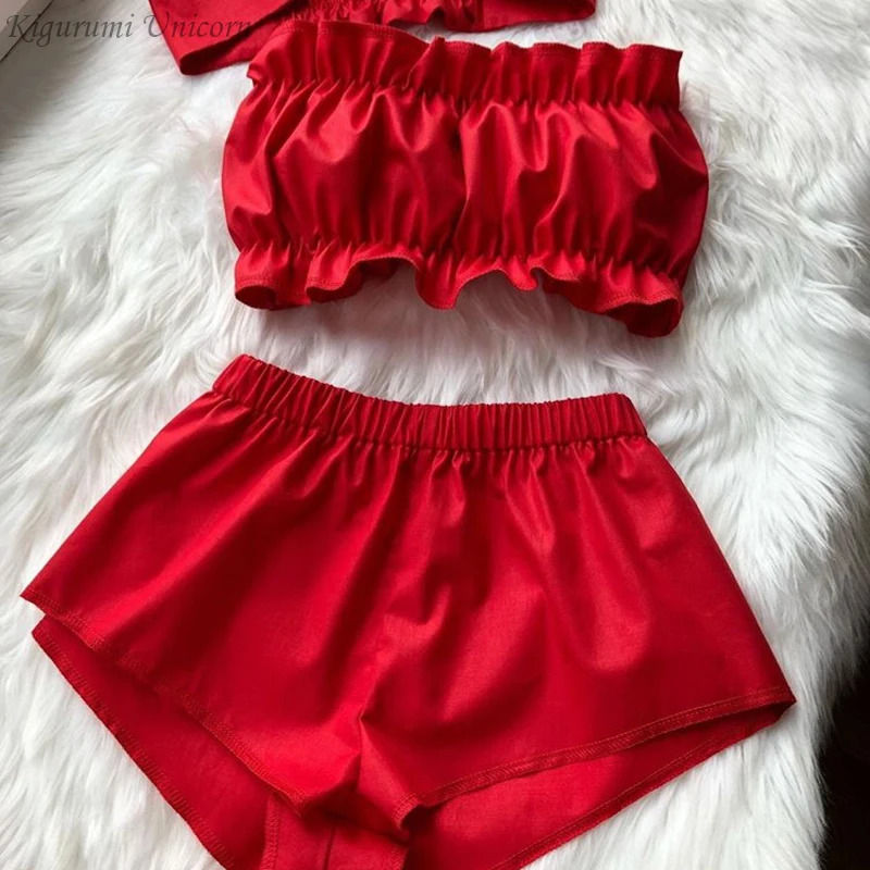Satin Silk Pajamas Set Women Sexy Sleepwear Summer Hot Sleeveless Pijamas Faux S