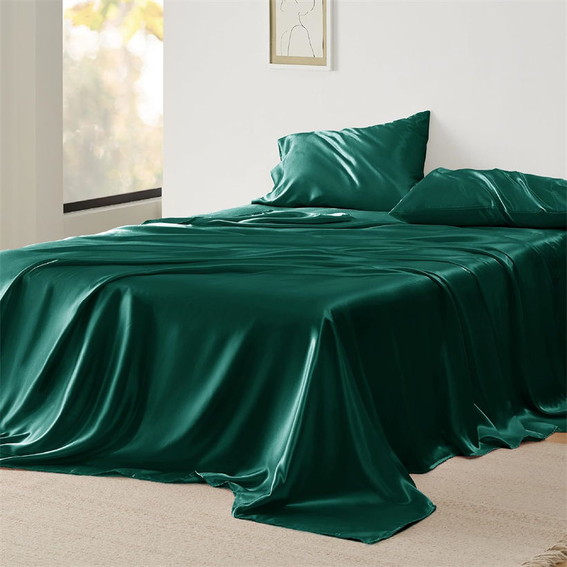 الصورة المصغرة: 1pc 100% Mulberry Silk Flat Bed Sheet 23 Momme Natural Silk Bedding Bed Linen Ul