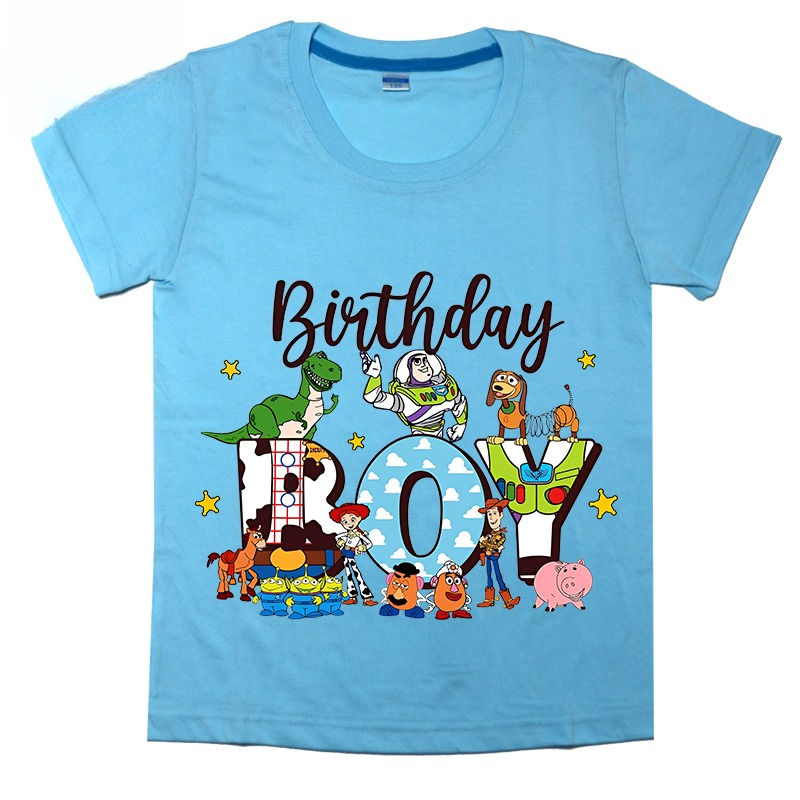 الصورة المصغرة: Disney Toy Story Printed Summer T-Shirt Boys and Girls Cotton Short Sleeve Carto