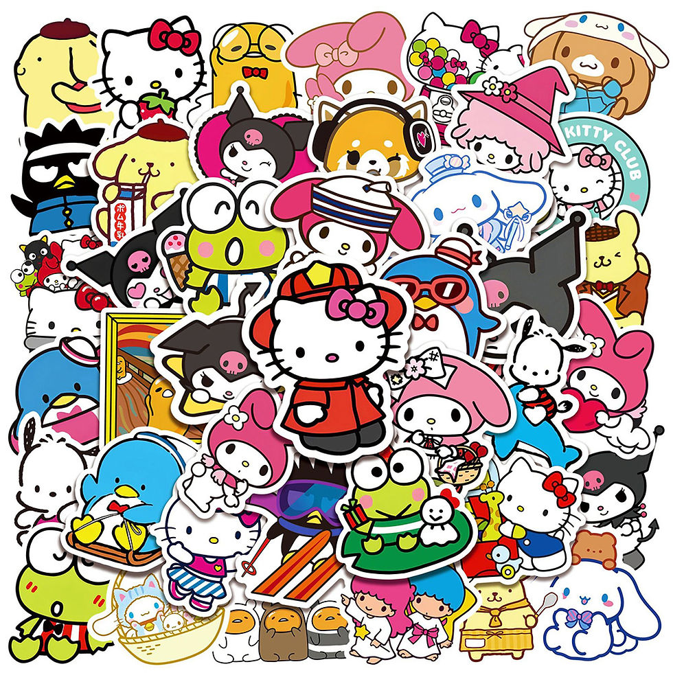 الصورة المصغرة: 50pcs Children Stickers Cartoon Kuromi My Melody Cute Decals Toys for Girl Lapto