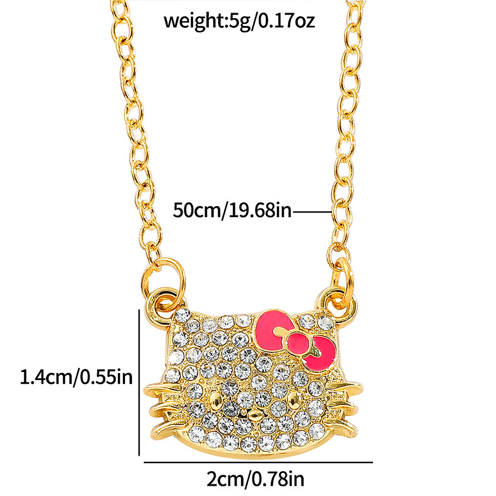 الصورة المصغرة: Sanrio HelloKitty Collection Sweet Cute Creative Enamel Pendant Necklace Fashion