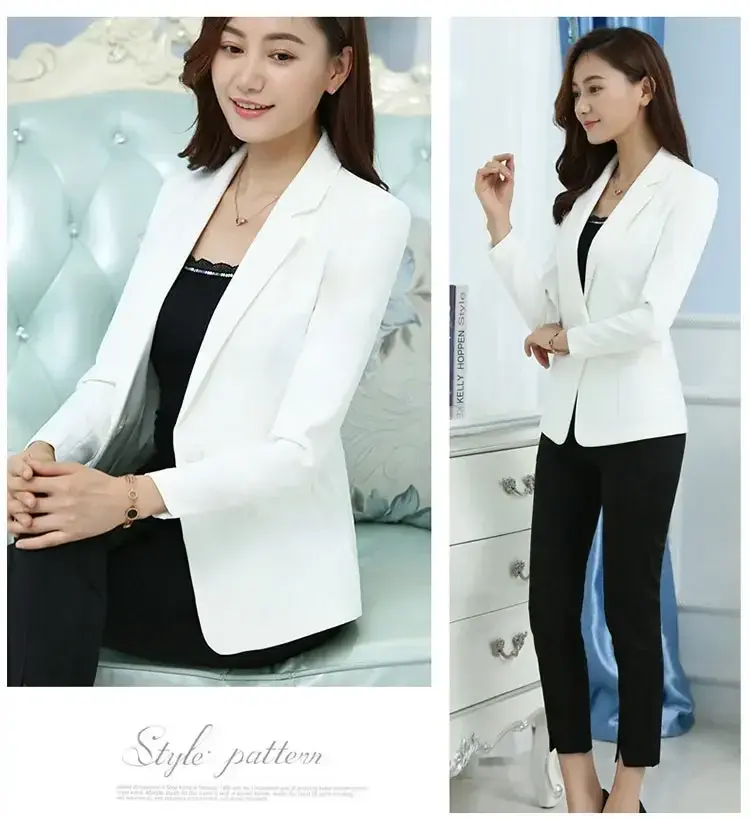 الصورة المصغرة: Women Blazer Office Ladies Elegant Outwear Long Sleeve Work Wear Classy Female P