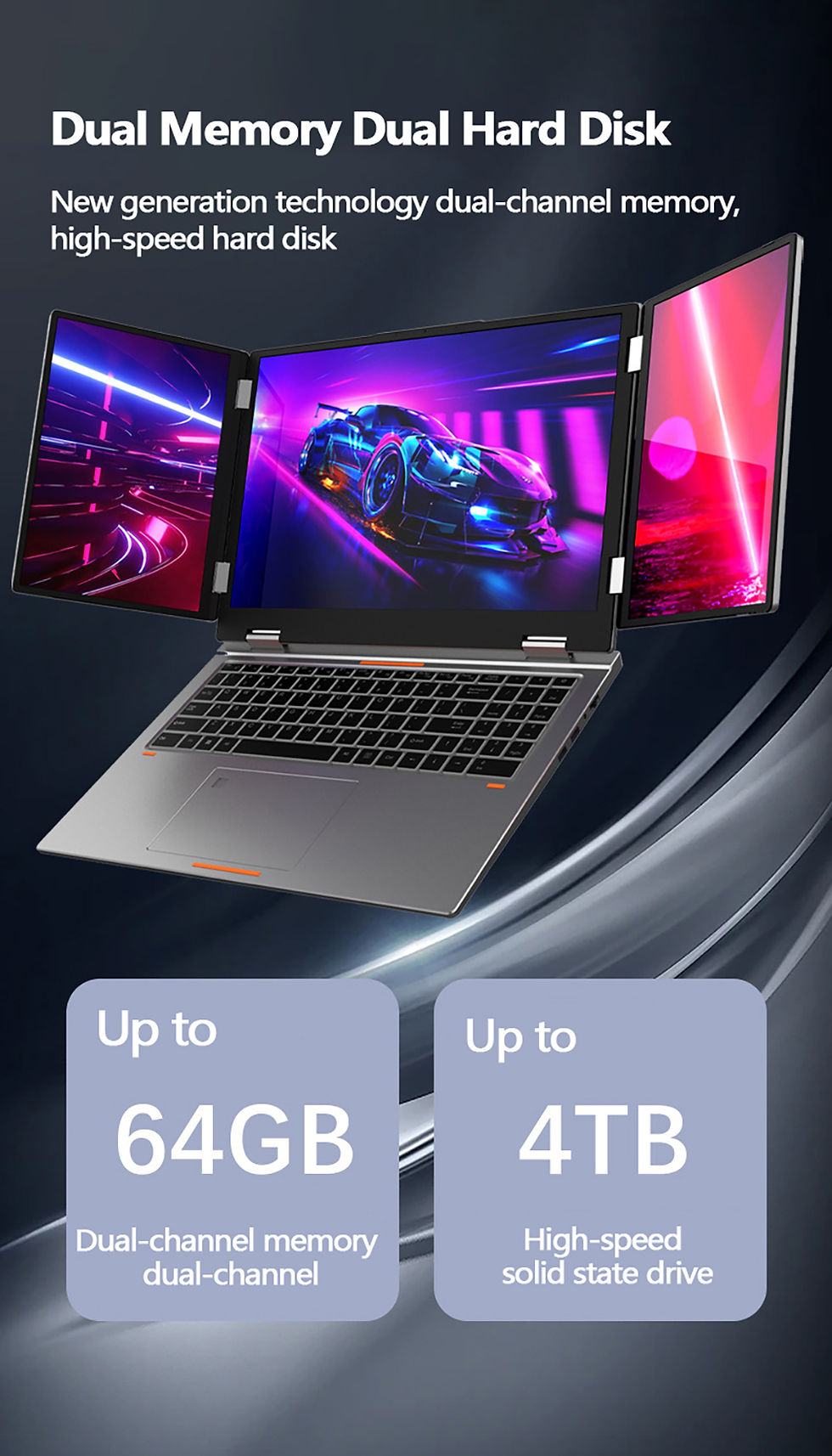 Thumbnail: 16+10.5+10.5 inch three screen gaming laptop i7-1260p facial unlock RAM 64GB SSD