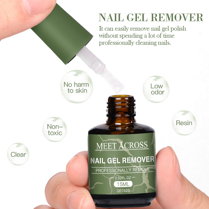 الصورة المصغرة: MEET ACROSS 15ml Magic Fast Nail Gel Polish Remover Clean UV Soak Off Semi Perma