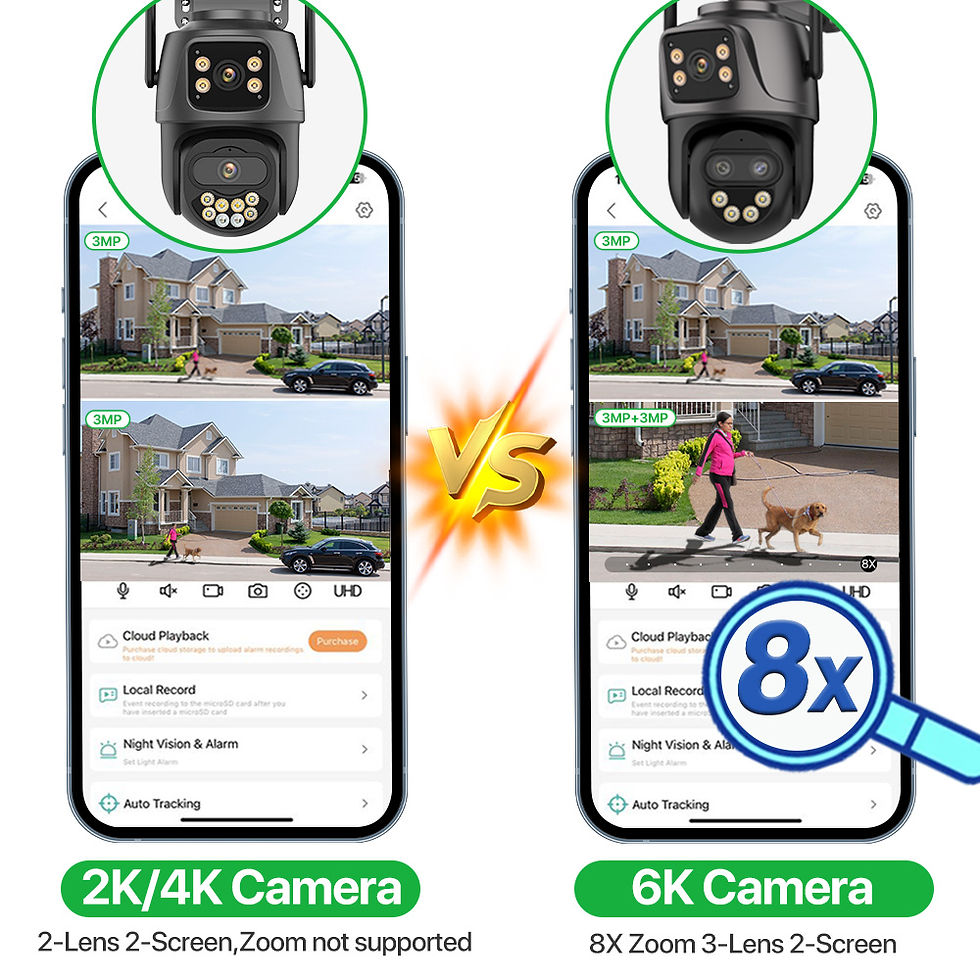 الصورة المصغرة: 6K 9MP HD IP Camera Outdoor Three-Lens External WiFi Camera 4K/2K Dual Screen Se