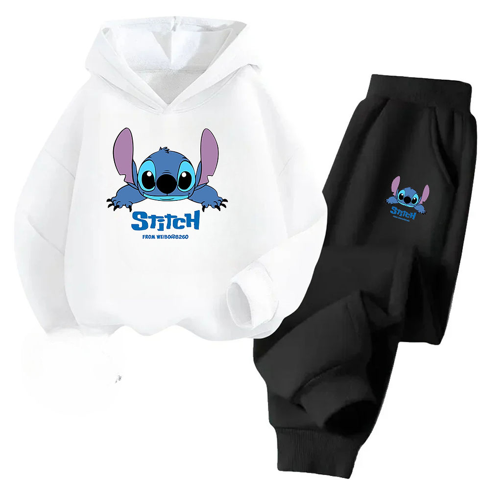 الصورة المصغرة: Children Hoodies Pant Suit Stitch Kawaii Fashion Sweatshirt Anime Tracksuit  Aut