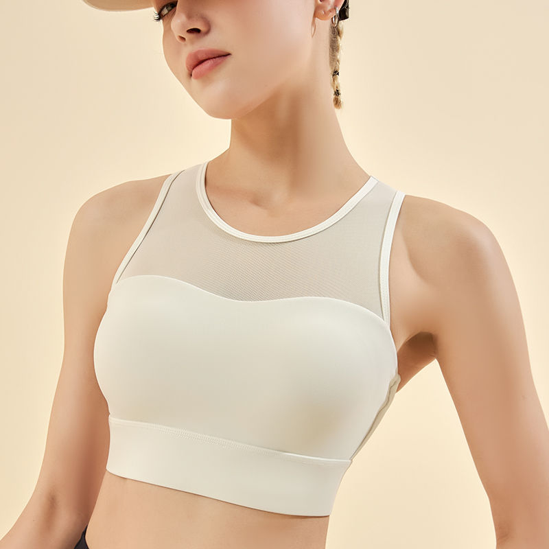 الصورة المصغرة: Xlwsbcr Mesh Yarn Sports Bras Gym Top Women Push Up Fitness Bra  Running Trainin